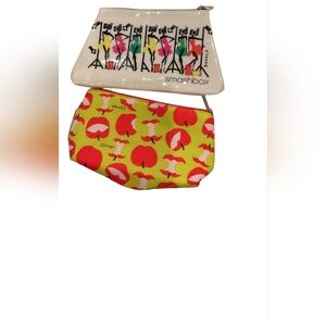Clinique Bright Apple Pattern Cosmetic Bag & smashbox bag